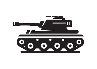 Tank silhouette vector, Tank icon illustrator