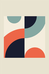 Geometric Bauhaus Posters with Abstract Patterns Vector Mosaic Modern Backgrounds Scandinavian or Swiss Bauhaus Color Art and Shapes Patterns Wall Art Decor Design Vector