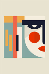 Geometric Bauhaus Posters with Abstract Patterns Vector Mosaic Modern Backgrounds Scandinavian or Swiss Bauhaus Color Art and Shapes Patterns Wall Art Decor Design Vector