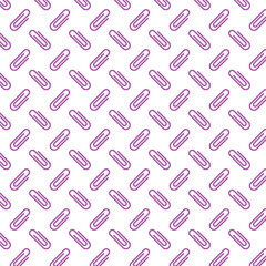 Clip art background, pattern illustration, stationery, and swatch support in purple. / クリップが並んだ背景素材 パターンイラスト 文房具 スウォッチ対応 紫
