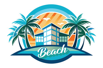 Tropical Beachfront Paradise  Luxury Oceanfront Hotel Design Illustration