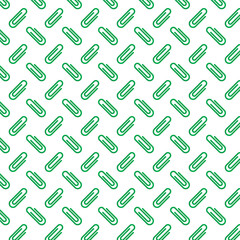Clip art background, pattern illustration, stationery, and swatch support in green. / クリップが並んだ背景素材 パターンイラスト 文房具 スウォッチ対応 緑