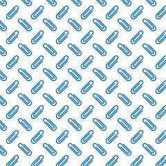 Clip art background, pattern illustration, stationery, and swatch support in blue. / クリップが並んだ背景素材 パターンイラスト 文房具 スウォッチ対応 青