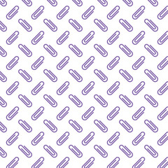 Clip art background, pattern illustration, stationery, and swatch support in purple. / クリップが並んだ背景素材 パターンイラスト 文房具 スウォッチ対応 紫