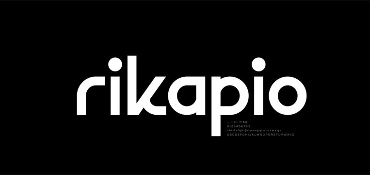 Minimal modern logo alphabet font. Typography abstract minimalist sans serif technology, electronic, digital, music, movie, creative logos fonts. vector illustration