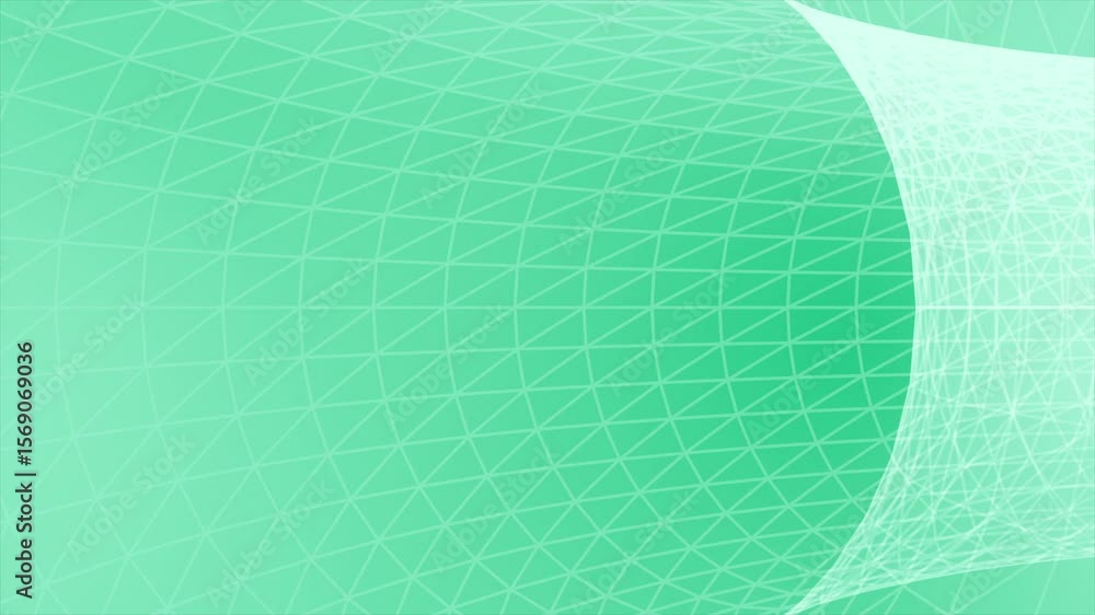 Poster turquoise color lines and dots mesh pattern flyling through 3d tunnel modern design loop able geomet