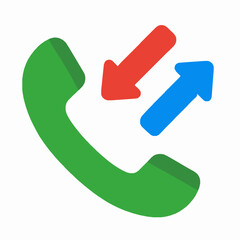 Incoming and outgoing calls illustrated with telephone receiver and arrow symbols