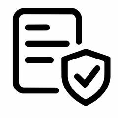 Security agreement icon depicting protection shield and approved checklist vector illustration