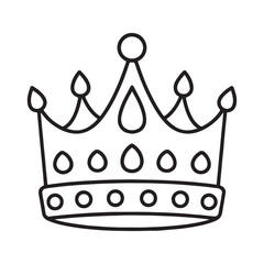 Simple black outline crown graphic for royalty or design elements.