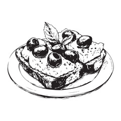 Delicious bruschetta silhouette