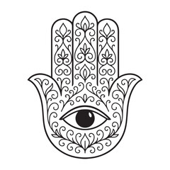 Ornate Hand of Fatima Symbol, Perfect for Spiritual Design