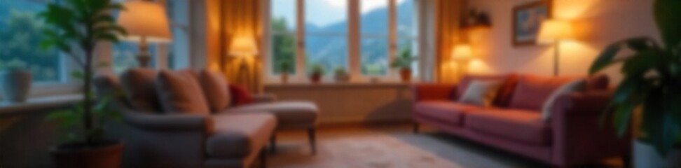 Cozy Minimalist Home Interior Blurred Soft Focus Bokeh Background for Websites and Design Projects