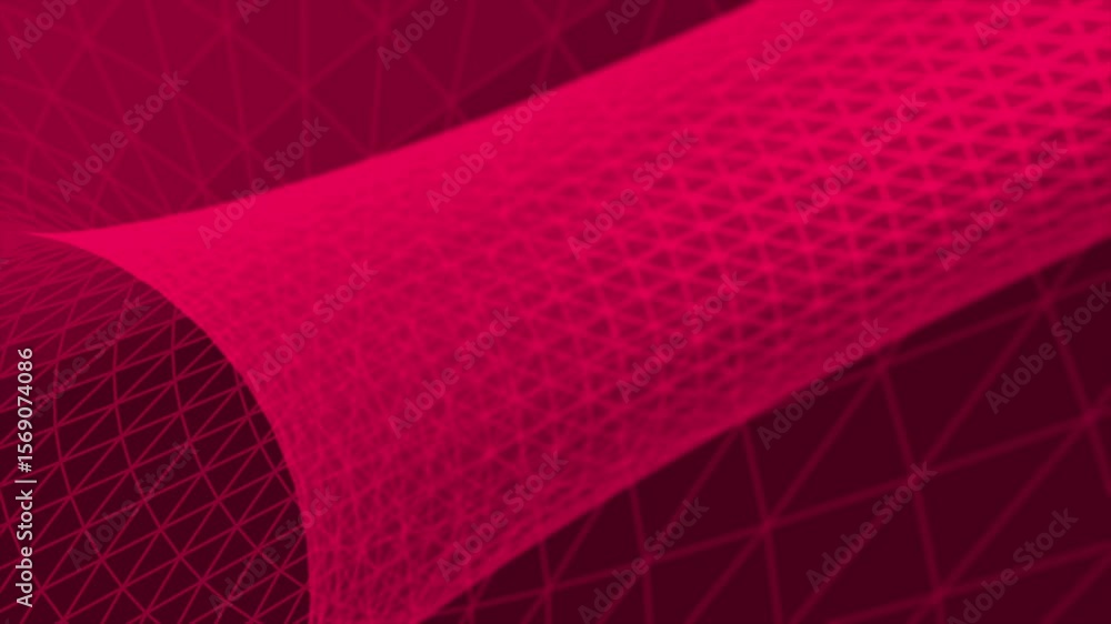 Aufkleber magenta red color lines and dots mesh pattern flyling through 3d tunnel modern design loop able geom