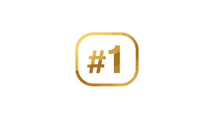 #1 golden svg white background