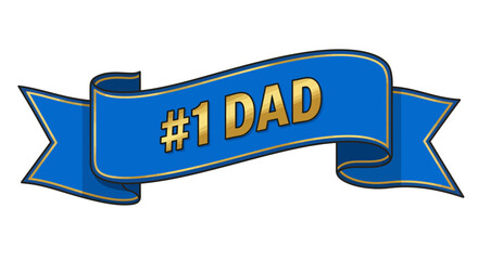 #1 Dad blue label badge svg white background 