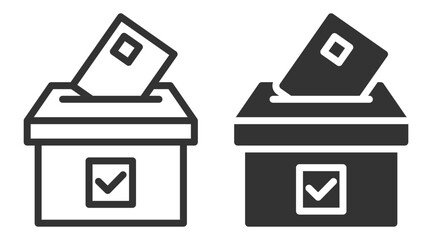 Voting ballot box icon in black and white contrast style. Vector.