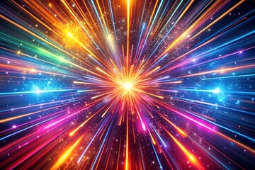 Fototapeta premium Vibrant Colorful Rainbow Rings Abstract Background