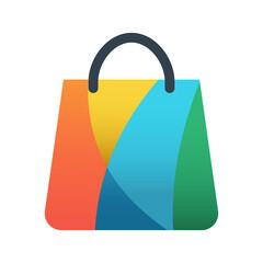 Colorful shopping bag icon with stylish modern design. Vector.