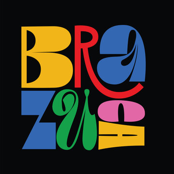 Brazuca Colorful Typography Design