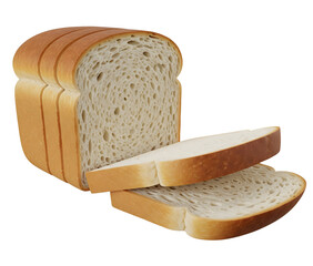 Loaf of Sliced Bread Minimalist 3D Rendering in a Soft And Smooth Renderer