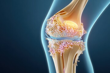 Visual representation illustrating the anatomy of the knee joint, showcasing its structure, components, and functions.