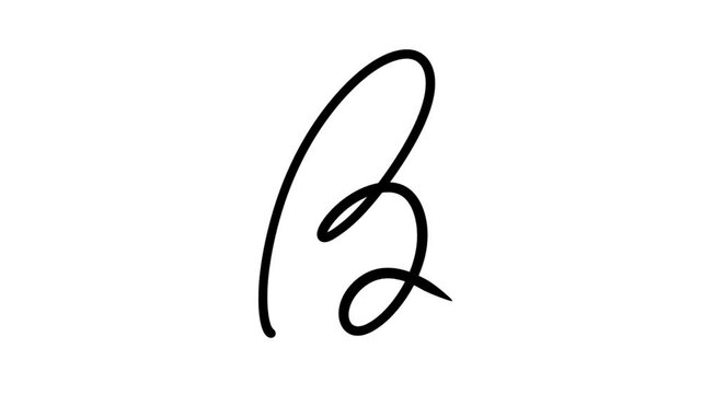 Hand Drawn Signature Letter B Doodle Animation Motion