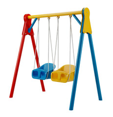 Children's Double Swing Minimalist 3D Rendering in a Soft And Smooth Renderer
