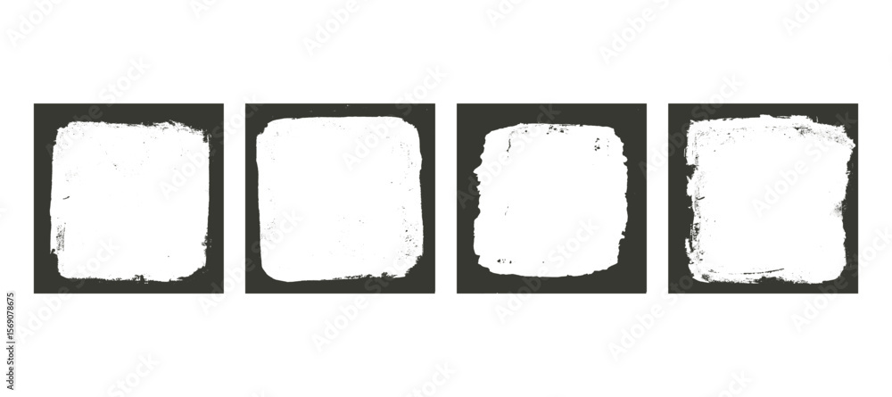 Poster grunge graffiti frames set templates. ink paint border with rough edges for poster and banner. retro