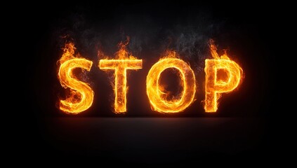 Stop Sign on Fire