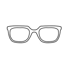 Fototapeta premium Outline illustration of sunglasses for sun protection. Modern, beach, mountain, vacation.