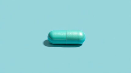 Teal colored medical pill