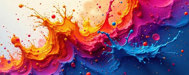 Vibrant Abstract Paint Explosion Chaotic Beauty, Energy, and Fluid Movement
