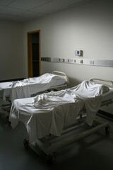 Hospital Beds in Dim Room