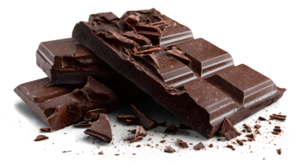 A piece of chocolate with a few pieces missing