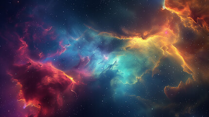 Fototapeta premium Nebula nursery with newborn stars and glowing gas clouds