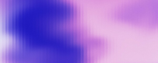 Abstract background with glossy blue purple liquid gradient with stripes effect. Waved striped glass refraction.