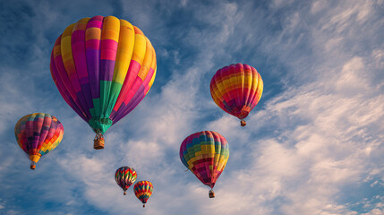 Fototapeta premium Colorful Hot Air Balloons in Sky 