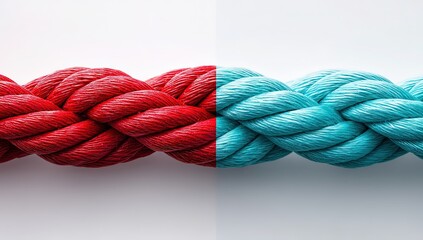 Red and Blue Rope Closeup