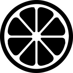 Obraz premium Citrus Fruit Slice Silhouette Icon