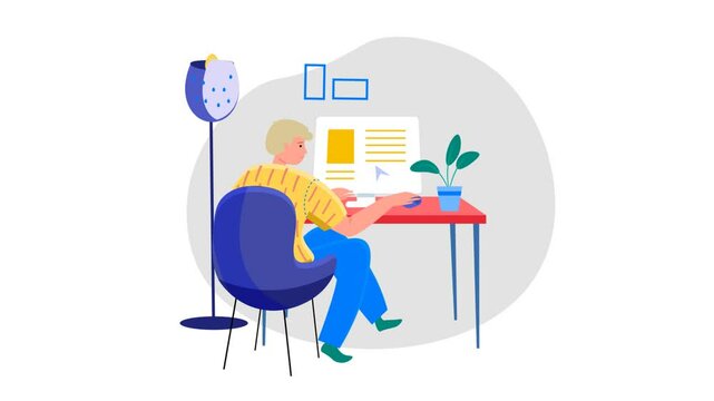 Work at home animation