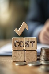 Cost Concept with Checkmark and Coins