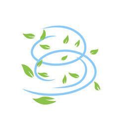 Green Leaves with blue wind wave