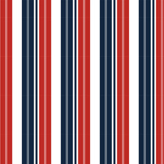 Red White and Blue Vertical Stripes Seamless Pattern