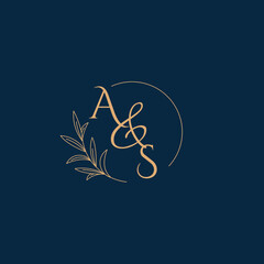 AS Initial Wedding Monogram Logo with Minimalistic Style