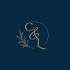CL Initial Wedding Monogram Logo with Minimalistic Style