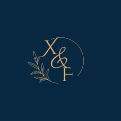 XF Initial Wedding Monogram Logo with Minimalistic Style