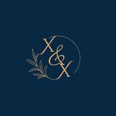 XX Initial Wedding Monogram Logo with Minimalistic Style