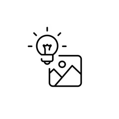 Creative image linear icon. Line customizable illustration. Contour symbol. Vector isolated outline drawing. Editable stroke