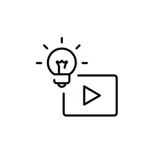 Creative video linear icon. Line customizable illustration. Contour symbol. Vector isolated outline drawing. Editable stroke