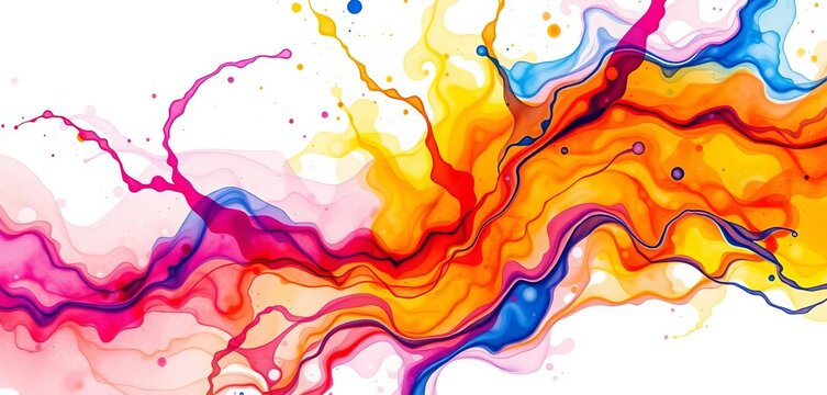 Abstract watercolor splash background, vibrant ink swirling in water, festival of colors theme,  liquid,  background - Powered by Adobe